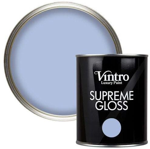 Vintro Paint | Gloss Paint | for Walls | Wood | Trim | Gloss Furniture Paint | Interior & Exterior Use. 1 Litre (Sky Blue - Georgian Sky)