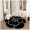Beige und Schwarz Floral Kamelie Bereich Teppich Wohnzimmer Bad Eingang Fußmatte Blume Form Vintage Teppich,1,80 * 80cm