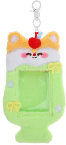SAFIGLE Porte-Carte Photo en Peluche Porte-Clés Porte-Clés De Carte K-Pop Mignon Renard Porte-Carte D'identité Pochette De Protection pour Album Photo K-Pop Idol Badge D'identité Carte De