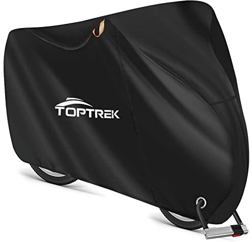 toptrek Fahrradabdeckung 210D mit Nahtband Oxford-Gewebe Wasserdicht Outdoor 200 x 110 x 70 cm Hochwertige Fahrradgarage Reißfestigkeit Sonnenschutz Fahrrad Schutzhülle mit Beutel