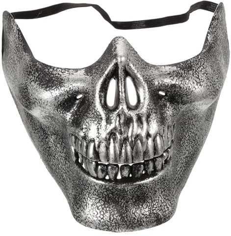 COLLBATH 3 Pièces masque d'argent masque dhalloween squelette bouche effrayante masques moitié zombie masque de cosplay halloween mask masques halloween mask halloween Demi-masque