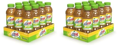 Estathé Zero Limone - The Freddo, Senza Zucchero, con Vero Infuso di Foglie di The e Succo di Limone, Bevanda Analcolica Senza Glutine, 12 Bottiglie da 0,4 lt (Confezione da 2)