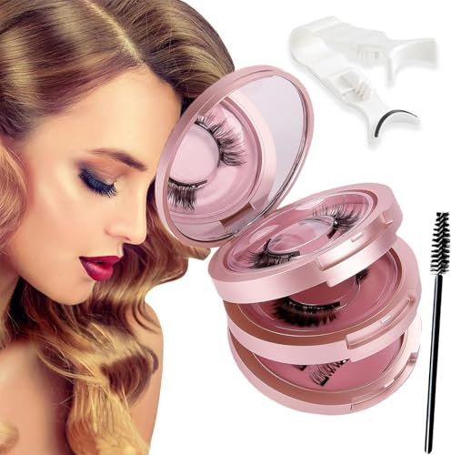Magnet Wimpern 3D Magnetische Wimpern Natürlicher Look Wiederverwendbar Wasserdicht Kein Kleber Erforderlich Mit Applikator Für Tägliches Make-up Oder Dating, Hochzeit, Party 4 Paare