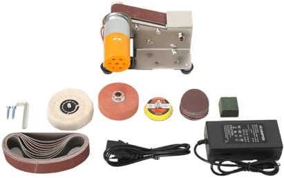 YILIKISS Bandschleifer, Elektrischer Messerschärfer mit Einstellbarer Geschwindigkeit, 15-Grad-Bandschleifer, Elektrischer Bandschleifer für die Holzbearbeitung, Langlebig, Einfach zu Bedie