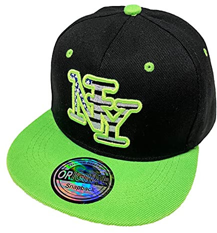 Snapback USA Cap Teenie Erwachsene Kappe Basecap Mütze Trucker Cappy Sport NY Teenie Grafiti Style (DE/NL/SE/PL, Alphanumerisch, Einheitsgröße, Schwarz Grün USA)