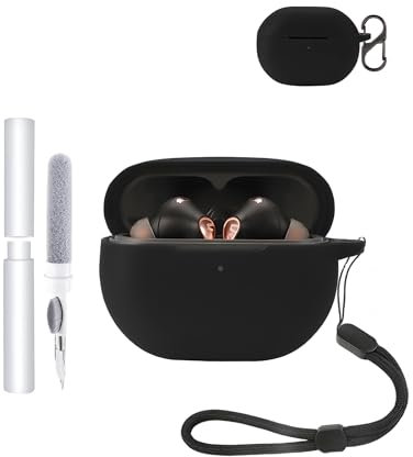 Silicone Protective Case for SoundPEATS Capsule3 pro Earbuds - Durable and Eco-Friendly Bluetooth Earphone Cover with Precise Holes and Charging Compatibility - Shock-proof, Comfortable Touch,Black