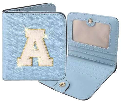 FALAN MULE Geldbörse für Damen klein, Teenager, Mädchen, trendiges Geschenk, personalisierbar, Weihnachten, Geburtstag, Geschenk für Frauen, Freunde, Tochter (A, Blau)