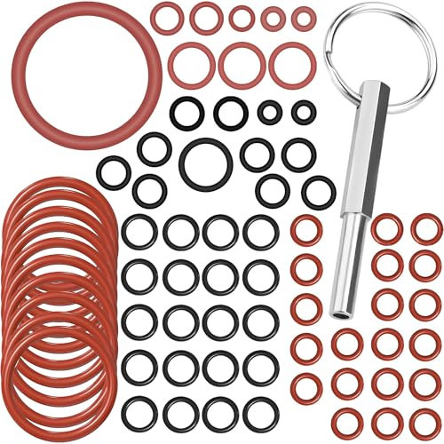 72 Stück Set Ovalkopfschlüssel, Ovalkopfschlüssel mit Schlüsselring, Kaffeevollautomat Ersatzteile O Ringe, Reparaturwerkzeuge, kompatibel mit Kaffeevollautomaten