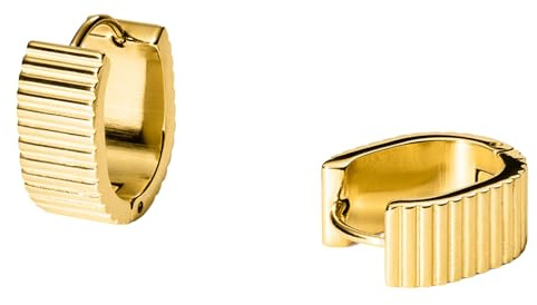 Purelei Oval Hoops – wasserfest | Ovale Creolen mit geriffelter Oberfläche | Edelstahl & 14K/18K Vergoldung | Elegante Ohrringe für jeden Anlass (Gold)