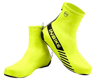 INBIKE Schuhüberzieher mit Schwarzen Reflexstreifen Perforierte Sohle rutschfest und Verschleißfest wasserdichte Fahrrad Überschuhe RH323