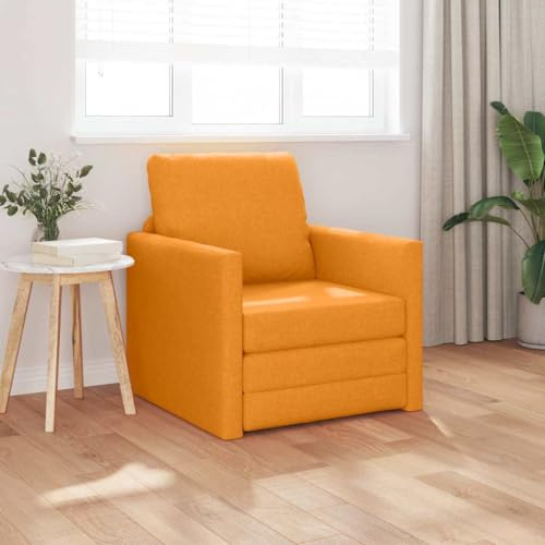 Owoxanthellate Schlafsofa klein 74x77x81 cm Stoff dunkelgelb Boden-Schlafsofa Modernes platzsparendes Design mit Kissen Sofabett für Wohnzimmer Gästezimmer Loft