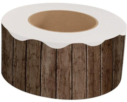 SOLUSTRE Selbstklebende Pinnwandbordüre in Schwarz aus Beschichtetem Papier mit Holzmaserung Fächerförmig zur Dekoration von Wänden und Spinden im Schulparty oder Klassenzimmerbereich