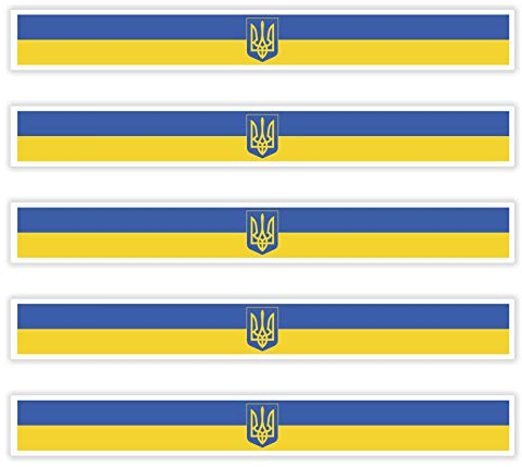 benobler 5 x Aufkleber Ukraine/Wappen f. KFZ Auto Motorrad Boot Flagge Fahne UKRAIN