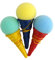 Schnooridoo 12 x Eistüte mit Ball 10 cm - Fangbecher Fangspiel Mitgebsel Kindergeburtstag Give Away Tombola