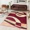 TAPISO Dream Teppich Wohnzimmer Kurzflor Modern Beige Rot Creme Leicht Meliert Kreise Wellen Streifen Schlafzimmer Esszimmer Küche ÖKOTEX 200 x 300 cm