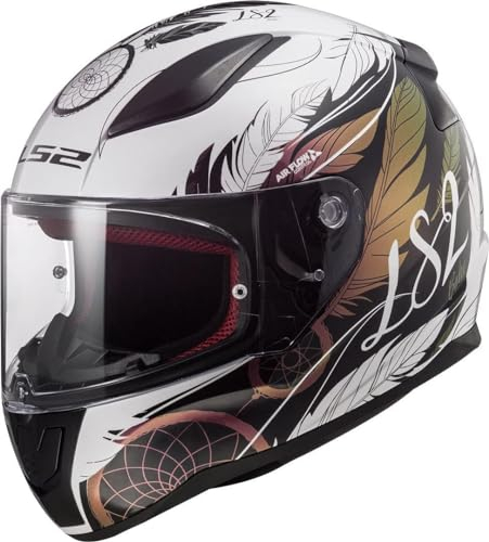 LS2, Casque Moto Intégral RAPID BOHO Gloss White Black Pink, XL