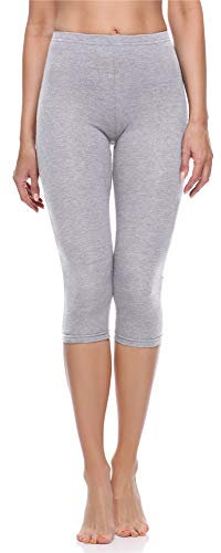 Merry Style Damen 3/4 Leggings Capri Leggings Damen aus Baumwolle Capri Sportleggings MS10-199 (Melange, XS)