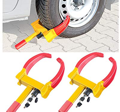 Lescars Autokralle: 2er-Set Universal-Radkrallen zum Diebstahlschutz für Reifen bis 265 mm (Auto-Diebstahlsicherung, Wegfahrsperre Auto, Parkplatz)