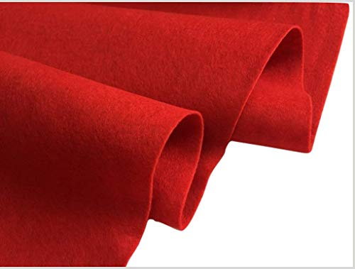 Felt Fabric Material Craft Plain Colours Soft Polyester, 2mm Thickness - 102cm Wide (RED, 2 METRES)