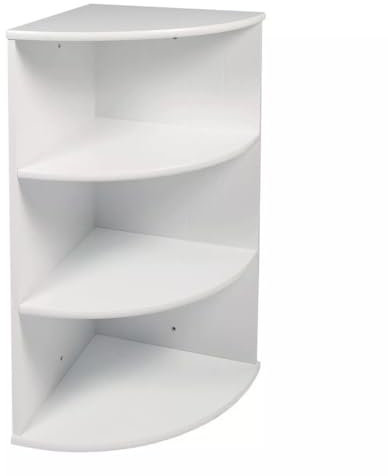 Elito Home & Garden New White Wooden Bathroom Cabinet Shelf Cupboard Bedroom Furniture Storage Unit (3 Tier Corner Shelf)