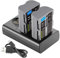 Neewer 2100 mAh Batteria di Ricambio Set di 2 per Nikon EN-EL3e - con Dual USB con display LCD compatibile con fotocamera DSLR Nikon D50 D70s D70s D80 D90 D100 D200 D300 D300s D700