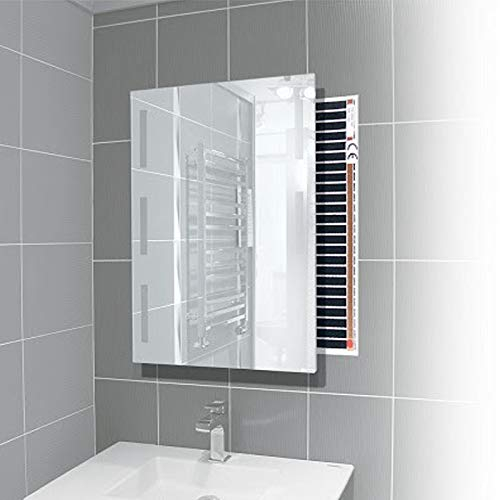 Riscaldatore a specchio elettrico, 80 x 50 cm, riscaldamento a infrarossi