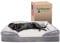 Furhaven XXL kühlendes Gel-Schaumstoff-Hundebett, Perfekter Komfort, Plüsch & Samtwellen, Sofa-Stil mit abnehmbarem, waschbarem Bezug, Granitgrau, Jumbo Plus (Größe XXL)