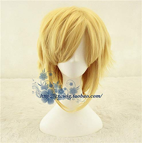 The Legend of Zelda Link cosplay wig mens Link Role Play gold hair with free hair net
