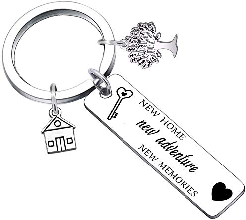 Porte-clés QMVMV New Home Gifts New Home New Adventures New Memories Cadeau de pendaison de crémaillère pour parents et amis