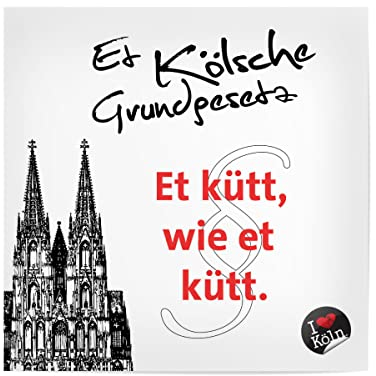 artboxONE Poster 50x50 cm Städte/Köln ET KÜTT WIE ET KÜTT weiß - Bild Kölner Dom Kölner Dom Kölsches Grundgesetz