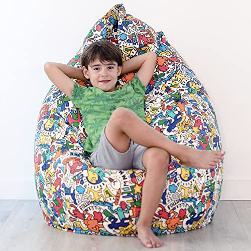 Vilber, Sitzsack Birne XXL, ergonomisch und formbar. Größe: 85 x 120 cm, Füllung Polystyrol-Perlen mit 450 Litern. Wasserdichter und schmutzabweisender bedruckter Stoff. Kollektion Pop