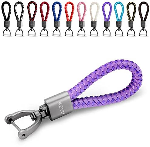 KEYU Schlüsselanhänger im maritimen Look mit Kordel für Damen & Herren | Schlüsselband | Autoschlüsselanhänger | Lanyard mit Karabiner (Lavendel/Lila)