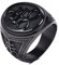 FLHEART Satanischer Siegelring Herren, Geschenke Schwarzer Edelstahl Siegel des Leviathan Kreuz Symbol Punk Biker Ring für Mann Männer Kirche des Dämons Teufel Satan Ringe, Größe 62 (19.7)