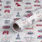 Geschenkpapier London Grau, Rot und Blau, Geburtstagspapier, 0,70 x 10 m