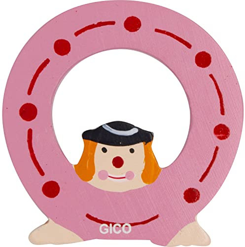 GICO Letras de madera Nombre de habitación infantil Gran decoración para puerta payasos divertidos A-Z Altura aprox. 9 cm Letra de madera 7361 (O)