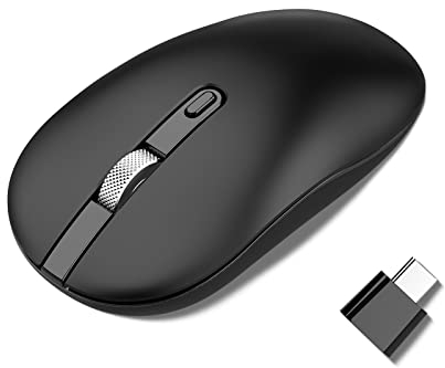 cimetech Wireless Mouse, usb c mouse per computer portatile USB C Mouse cordless sottile e silenzioso con ricevitore di tipo C Compatibile con PC, laptop, MacBook e tutti i dispositivi di tipo C