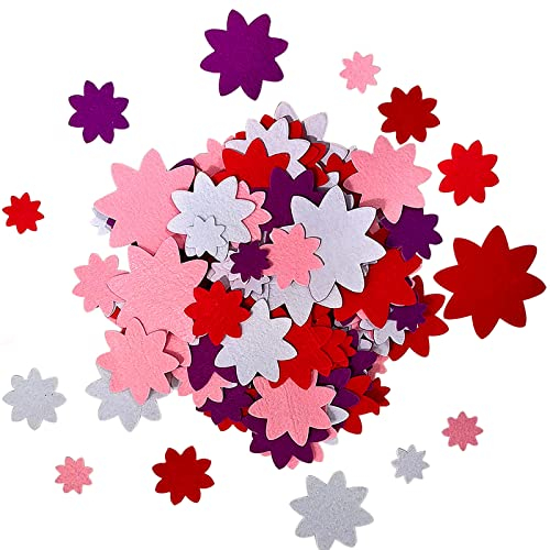 Jtnohx 120 Stück Blumen Aufkleber, Selbstklebende Blumenformen, Filz Bastelaufkleber zum Aufkleben für Schultüte Basteln Scrapbooking Zubehör