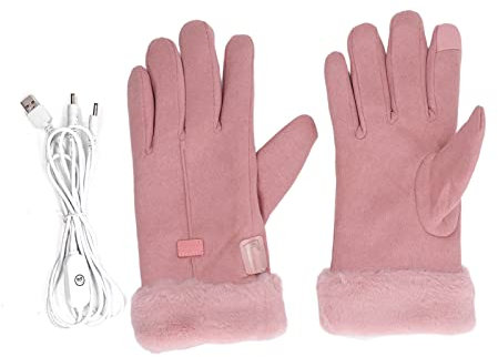 VBESTLIFE USB Heated Gloves for Women, 1 Pair Electric Heating Full Finger USB Heated Gloves for Cold Weather Outdoor Cycling