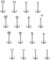 JeryWe 16Pcs 16G 18G 20G Threadless Push in Lip Rings for Women 316L Surgical Steel Labret Piercing Monroe Lip Rings Nail Cartilage Tragus Helix Earrings Nose Studs Medusa Piercing Jewelry 6/8mm