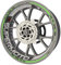 Komplettes Set Felgenrandaufkleber für Honda Supermoto Motorrad Premium Qualität (Aufkleber für beide Felgen) (Neongrün)