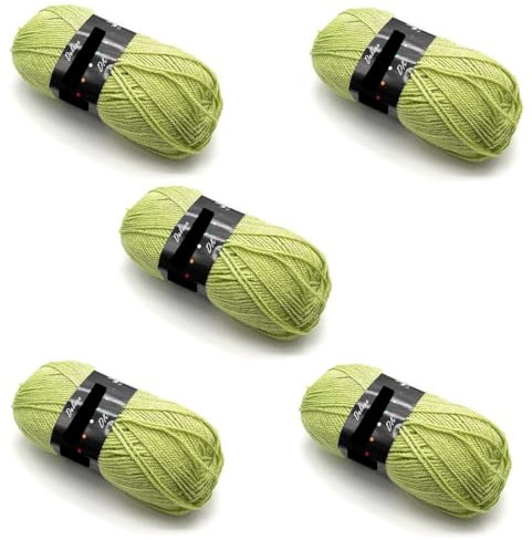 Lexicon Select Pack of 5 x 100g Balls Green Double Knitting Wool - Kiwi