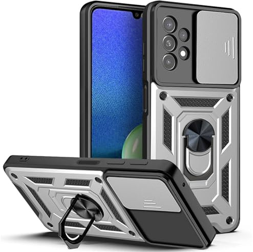 betterfon Handyhülle für Samsung Galaxy A13 4G | Stoßfest & Kratzfest | Mit Kameraschutz, Anti-Fingerabdruck & robustem Panzerschutz-Design | Silber