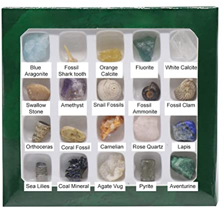 20 Arten von natürlichen Kristall-Achat-Steinen in Mini-Größe, Mineralien, Fossilien, Kinder-Lehrmaterialien Geologie-Enthusiasten, Sammlungsgeschenke