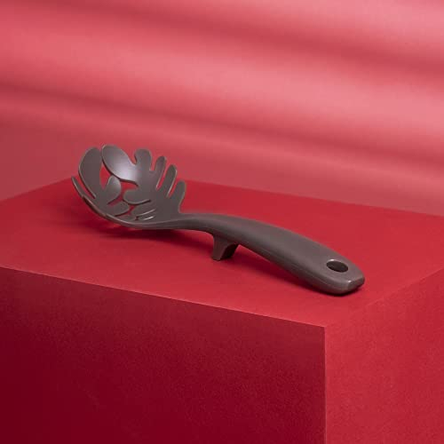 ICNBUYS Geweih Spaghetti Löffel Pastaservierer, hitzebeständiger Griff, eingebaute Werkzeugablage, Spaghetti-Gabel,Spaghetti-Servierer
