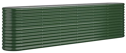 vidaXL Garden Raised Bed Galvanised Steel 260x40x68 cm Green