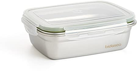 Bidasoa Theo Recipiente Rectang Hermético Acero Inox 19,5x14,5x8cm - 85cl Acero Inox No Apto Microondas Reciclable
