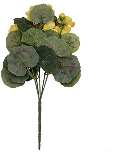 URPIZY Künstliche Blumen, künstliche Geranie, gelbe Blumen, künstliche Pflanzen, Hochzeitsdekoration, Tischdekoration, für Zuhause, Büro, Partydekoration