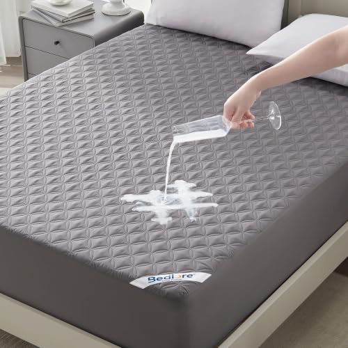 BEDLORE Matratzenschoner 160x200 Wasserdicht & Atmungsaktiv Oeko-Tex (Grau) | 100% Wasserdicht, Atmungsaktiv & Leise, Extra Tiefe Taschen (40 cm), Ideal für Senioren & Haustiere