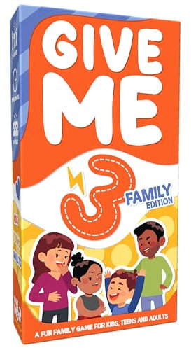 Give Me 3 Family – preisgekröntes, schnelles und lustiges Partyspiel, 10-Sekunden-Regel-Kartenspiel für Kinder, Jugendliche und Erwachsene, leicht zu erlernen, 15 Minuten Runde, für 2+ Spieler, ab 6