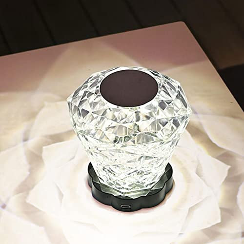 HMLTD Crystal Table Lamp, Rose Crystal, Touch Control, Rechargeable, Portable, LED, Energy Efficient, Indoor Use, 1 Pack